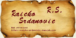 Raičko Srdanović vizit kartica